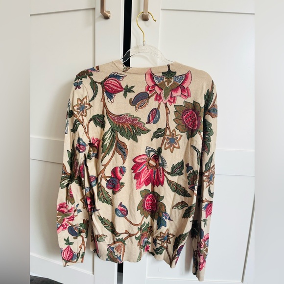Lauren Ralph Lauren Multicolor Floral Long Sleeve Sweater Size Medium Cotton - Picture 3 of 5